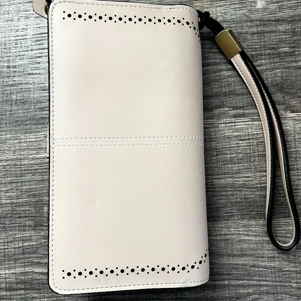 Wallet Clutch Travelambo Blush Waxed Leather Large Capacity Wristlet NWOT